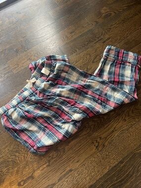 THE GREAT. Plaid Lounge Pants in Blue, White & Red